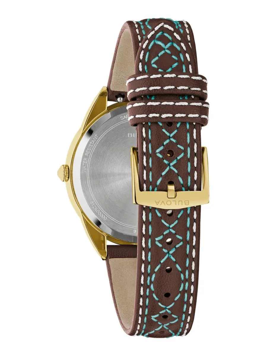 Женские часы с кожаным ремешком Western Sutton, 34,5 мм Bulova — изображение 3 из 5, оттенок коричневый