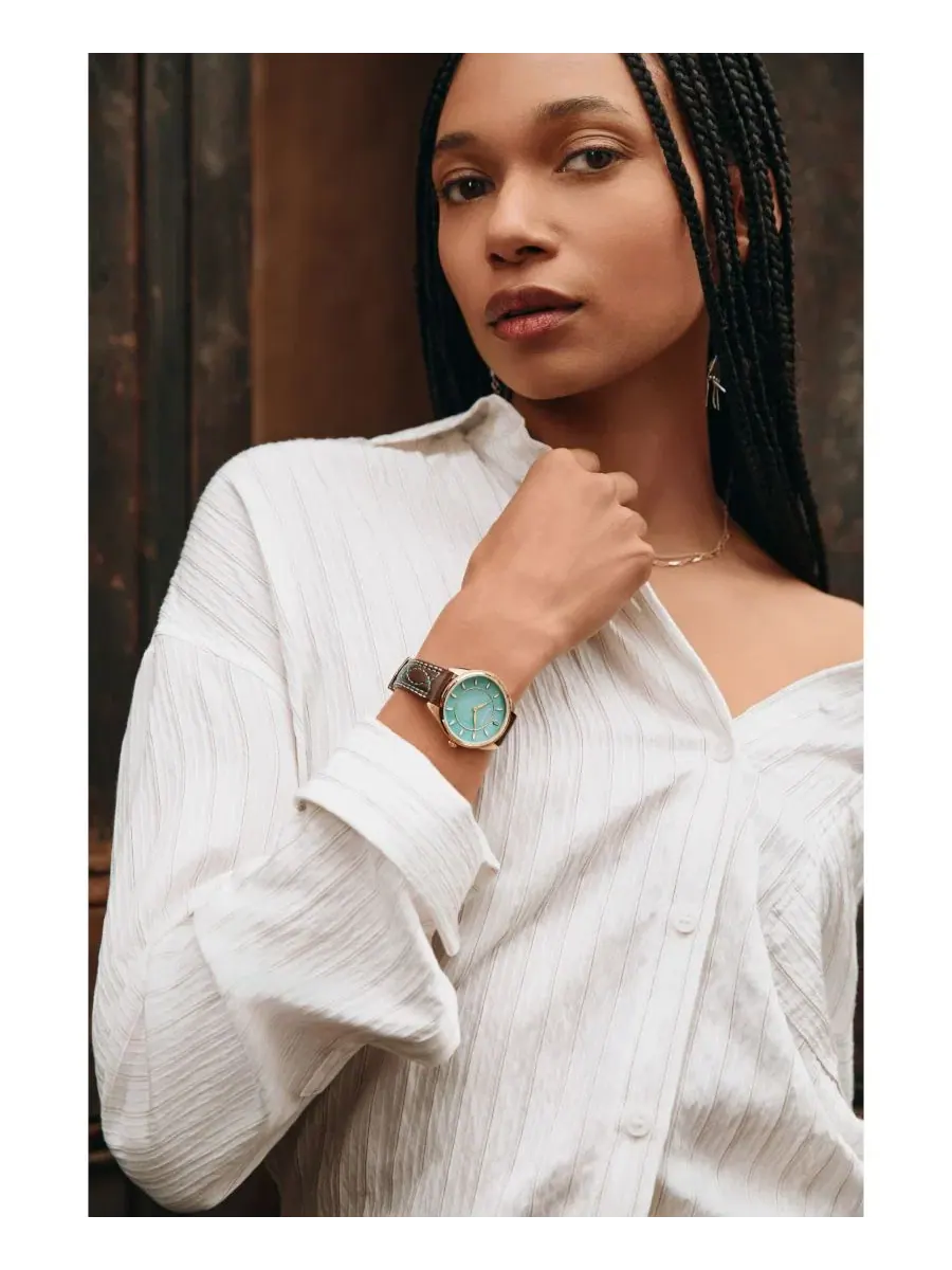 Женские часы с кожаным ремешком Western Sutton, 34,5 мм Bulova — изображение 4 из 5, оттенок коричневый