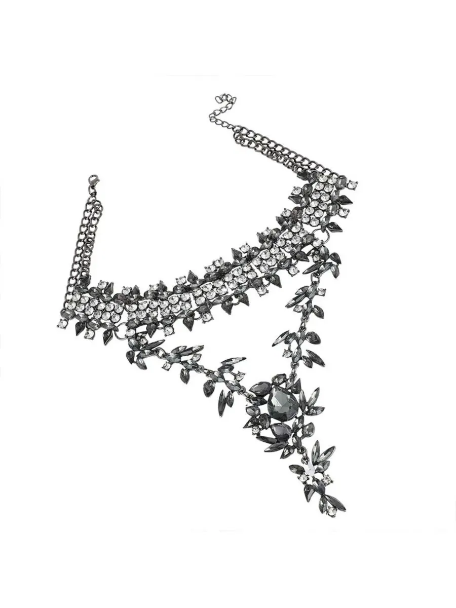 Колье с подвеской Maxi Drop SOHI — изображение 1 из 6, оттенок серебряный