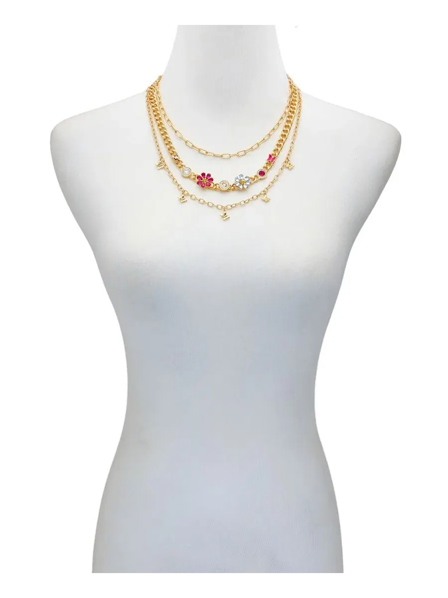 Комплект из 3 колье с разноцветными камнями, Layered Necklace GUESS — изображение 3 из 4, оттенок мульти