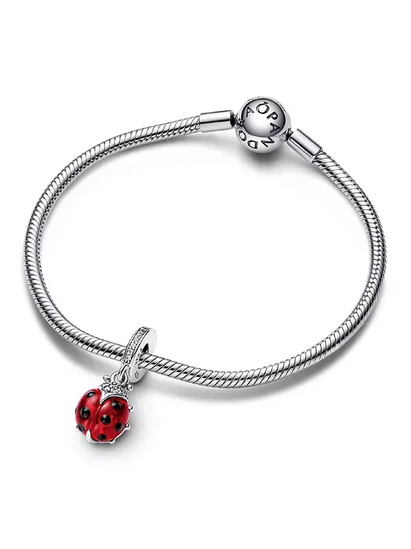Подвеска в виде красной божьей коровки из смешанных камней Pandora — изображение 3 из 3, оттенок красный