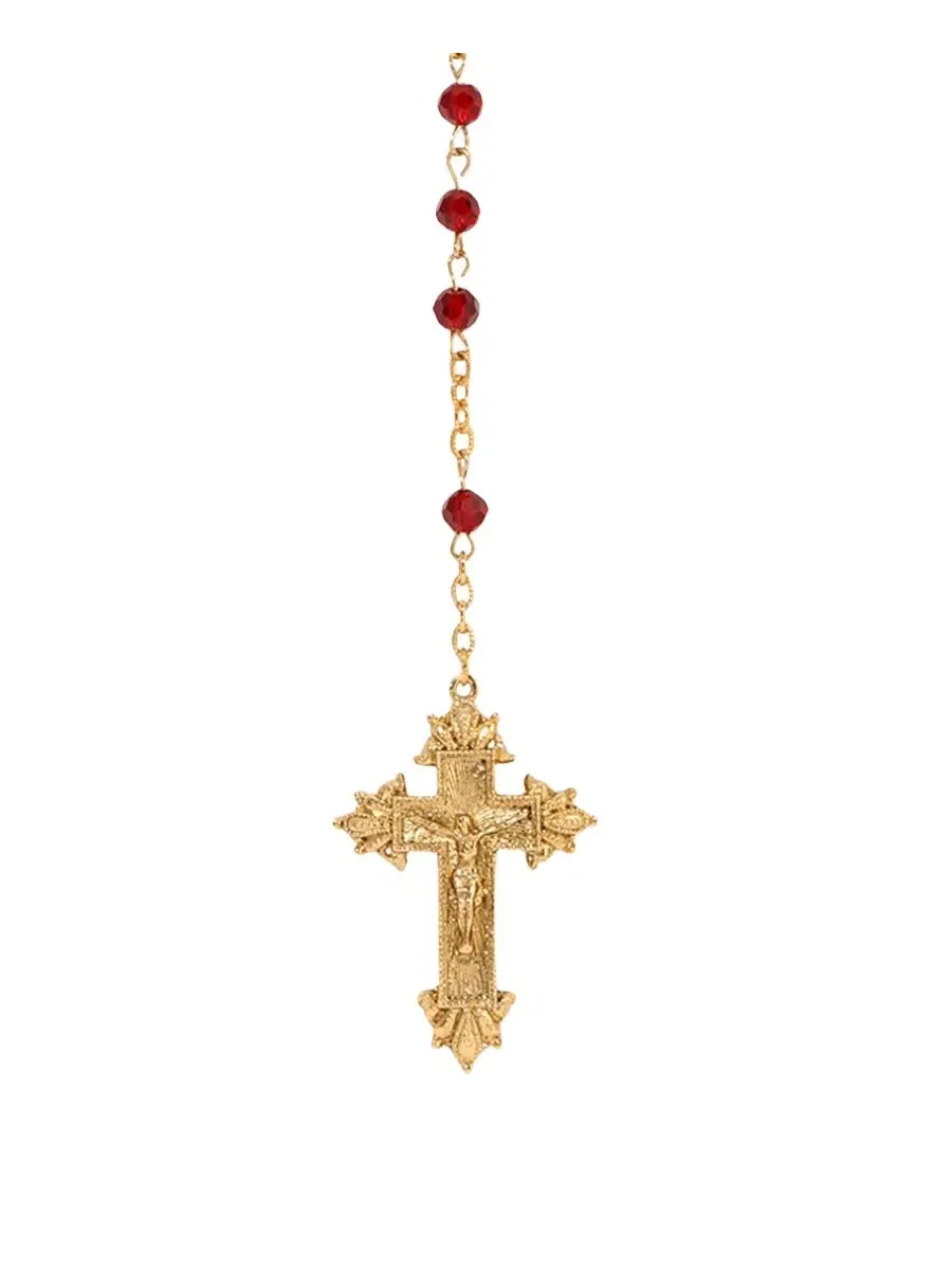Четки с наклейкой в виде Иисуса из сиамских бусин золотистого цвета Symbols Of Faith — изображение 3 из 3, оттенок красный