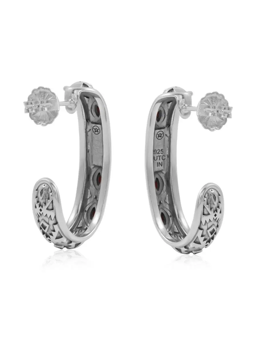 Серьги-каффы J-Hoop из стерлингового серебра с яшмой American West Jewelry — изображение 4 из 6, оттенок нет цвета