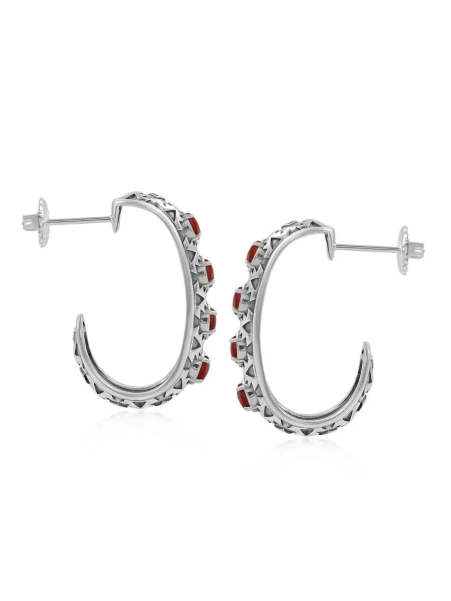Серьги-каффы J-Hoop из стерлингового серебра с яшмой American West Jewelry — изображение 6 из 6, оттенок нет цвета