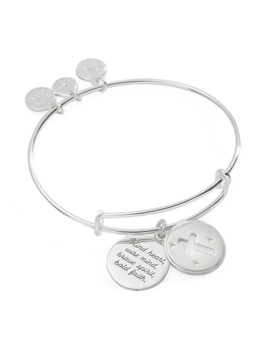 Браслет-шарм с крестом и скрытым посланием Alex and Ani