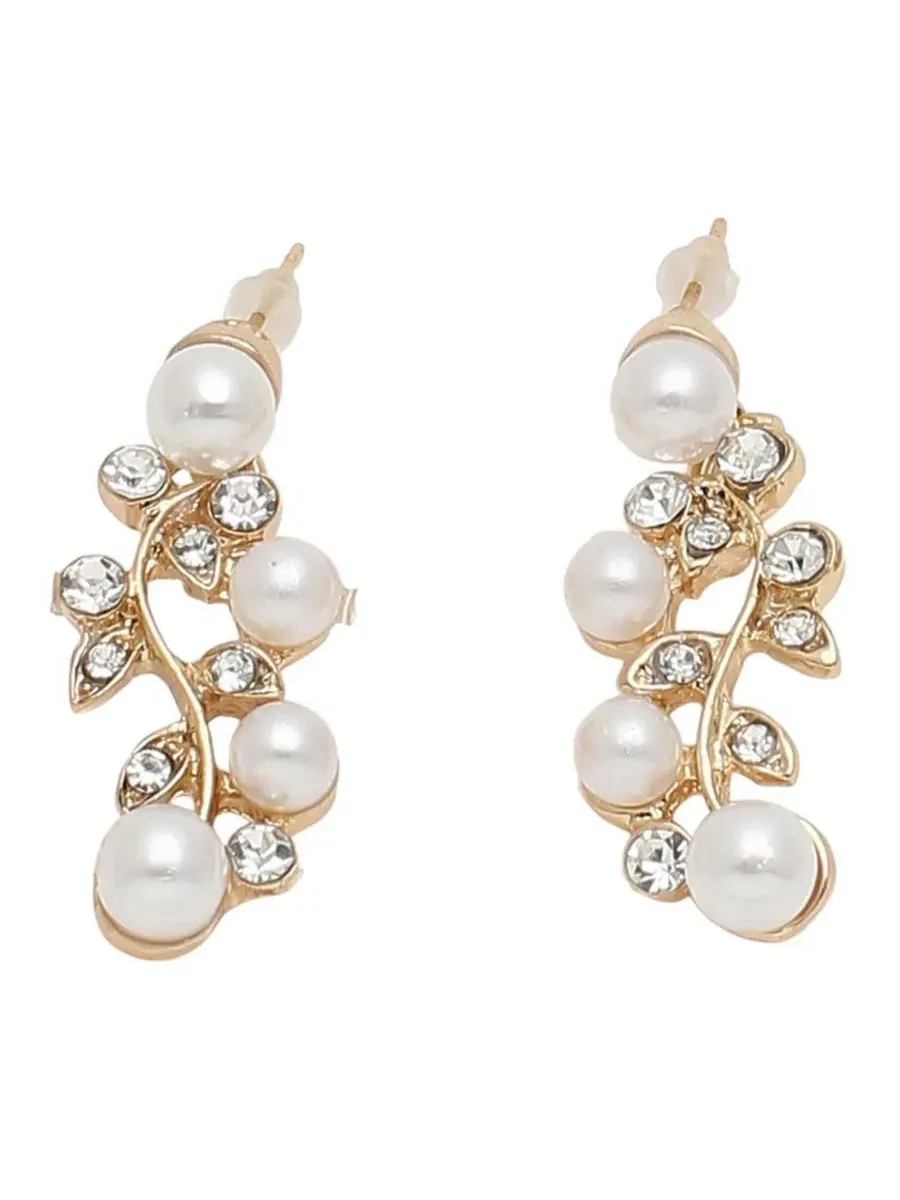 Ювелирный набор с жемчугом Gold Plated Pearl Jewellery Set SOHI — изображение 5 из 6, оттенок белый