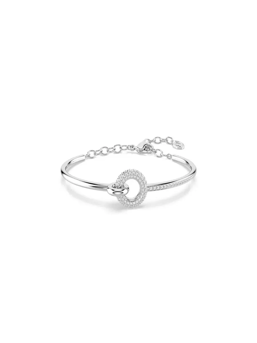 Браслет Dextera с кристаллами, полуродированный Swarovski — изображение 1 из 5, оттенок серебряный
