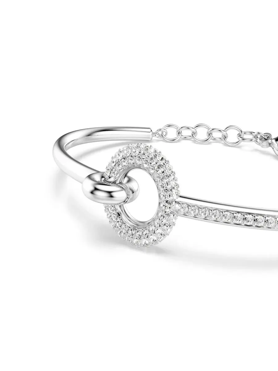 Браслет Dextera с кристаллами, полуродированный Swarovski — изображение 2 из 5, оттенок серебряный