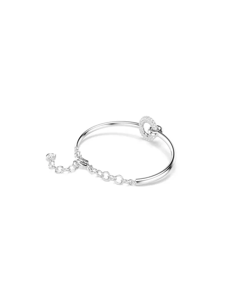 Браслет Dextera с кристаллами, полуродированный Swarovski — изображение 3 из 5, оттенок серебряный