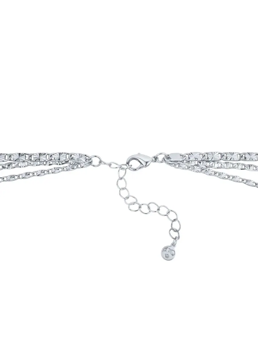 Ожерелье с тройным слоем цепей, модель Triple Strand Diamond Cut Chain And Now This — изображение 3 из 3, оттенок серебристый