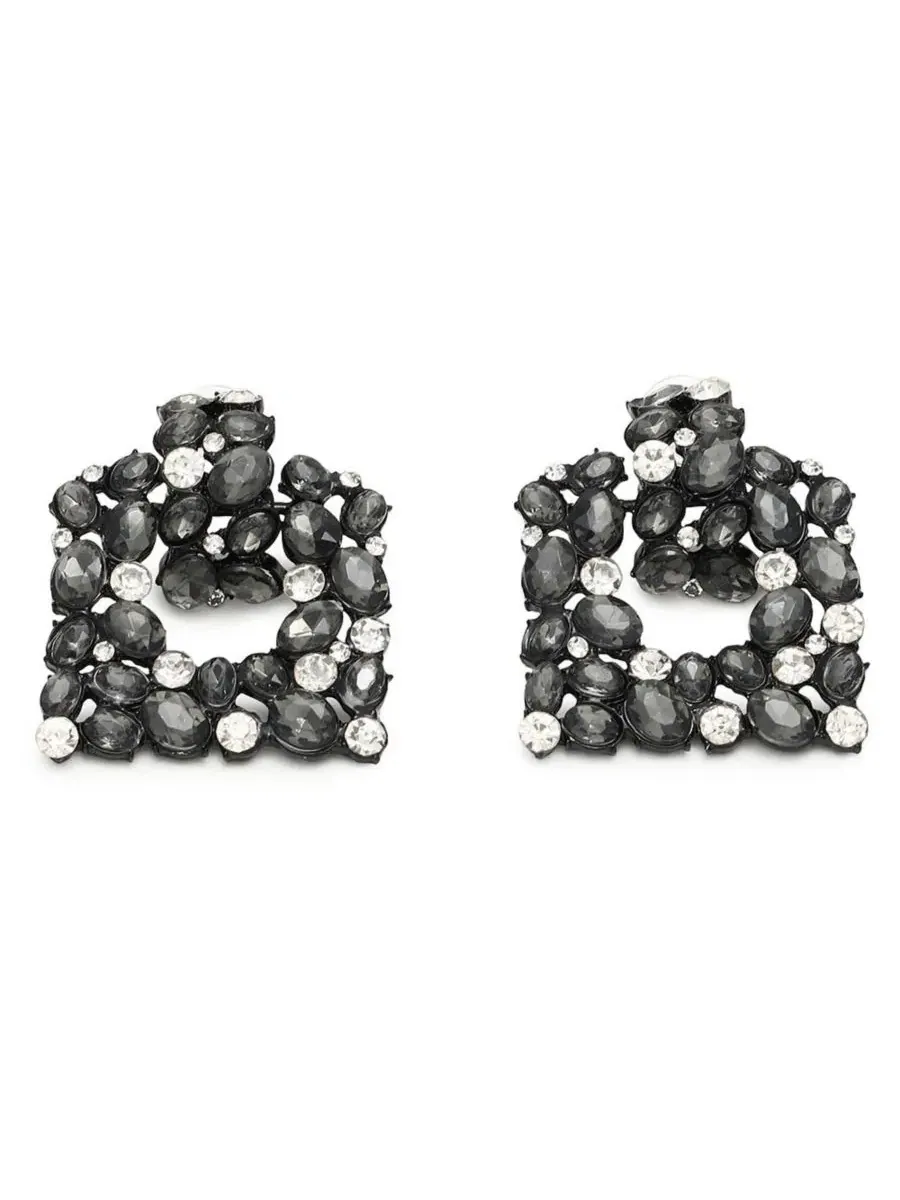 Серьги-подвески с камнем Stone Drop SOHI — изображение 1 из 3, оттенок черный