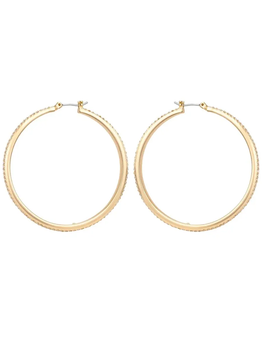 Серьги-кольца с кристаллами GUESS — изображение 1 из 3, оттенок золото