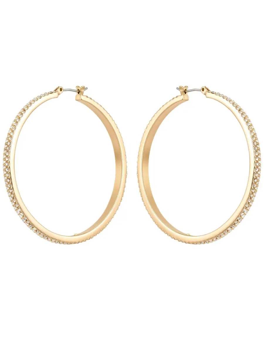Серьги-кольца с кристаллами GUESS — изображение 2 из 3, оттенок золото