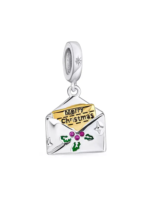 Подвеска-Конверт с надписью "Счастливого Рождества!" из серебра 925 пробы Bling Jewelry — изображение 1 из 4