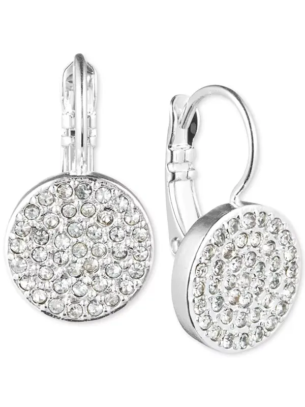 Серьги-Подвески с кристаллами паве Anne Klein — изображение 1 из 1, оттенок серебряный
