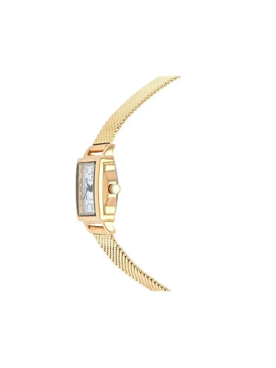 Женские наручные часы с прямоугольным корпусом 14K позолота, с сетчатым браслетом Peugeot — изображение 3 из 3