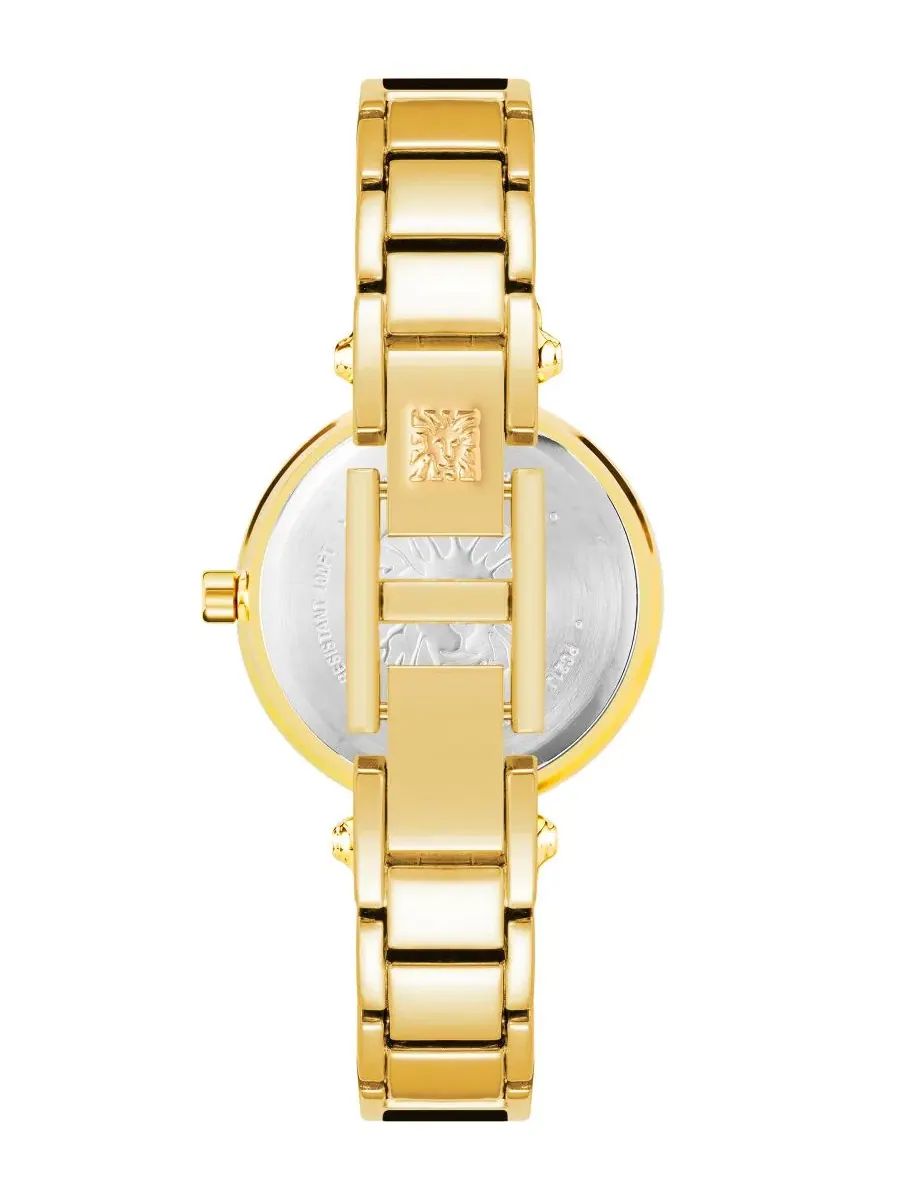 Женские часы Anne Klein с черным циферблатом и золотистым браслетом — изображение 2 из 3, оттенок золотистый