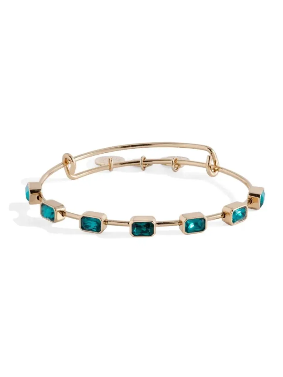 Браслет-обруч с кристаллами циркония, модель December Birthstone Emerald Cut Alex and Ani — изображение 1 из 3