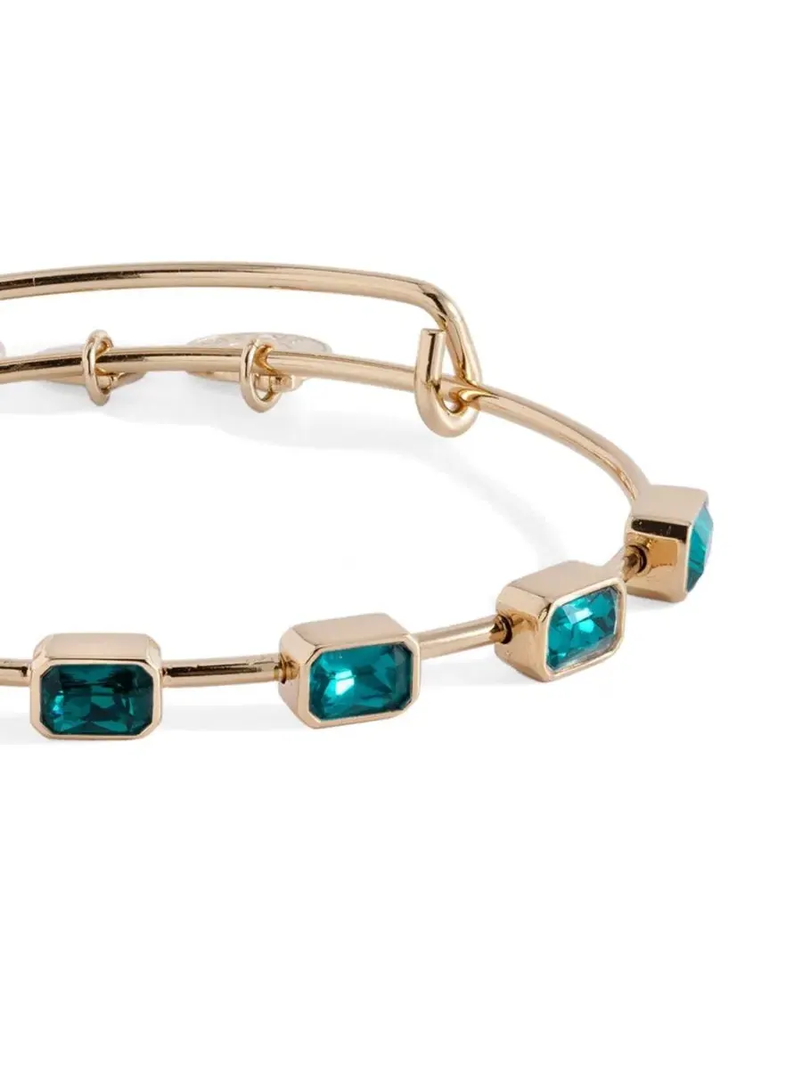 Браслет-обруч с кристаллами циркония, модель December Birthstone Emerald Cut Alex and Ani — изображение 2 из 3