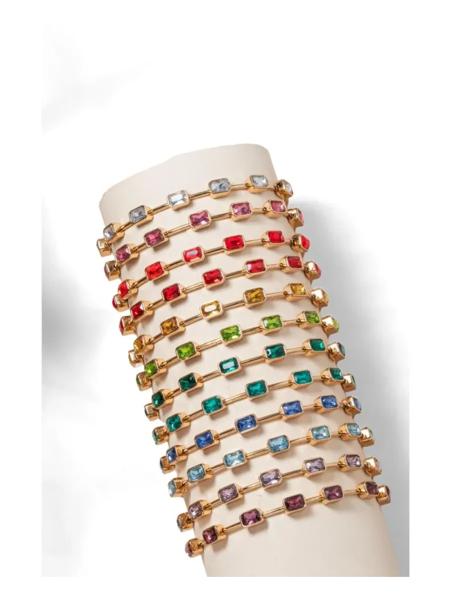 Браслет-обруч с кристаллами циркония, модель December Birthstone Emerald Cut Alex and Ani — изображение 3 из 3