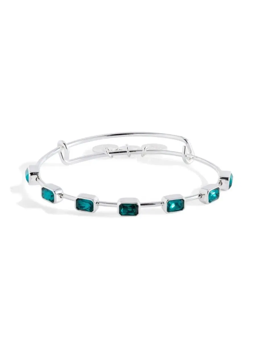 Браслет-подвеска с кристаллами, модель December Birthstone Emerald Cut Alex and Ani