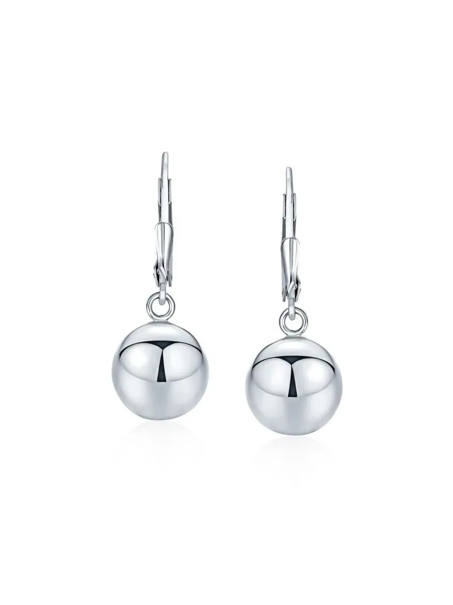 Серьги-пусеты с подвеской-шаром, серебро 925 пробы, 2 пары Bling Jewelry — изображение 2 из 4, оттенок серебристый