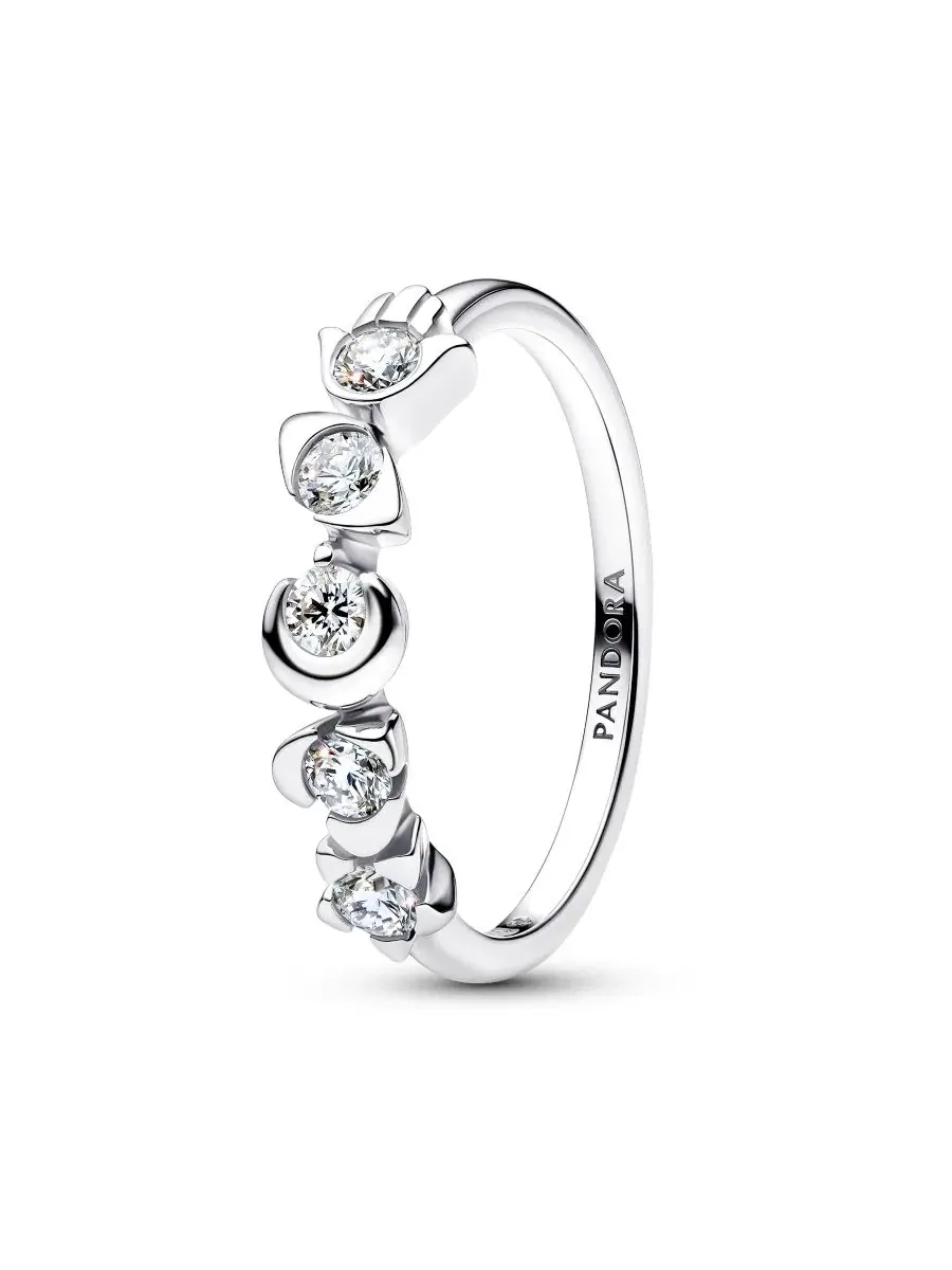 Кольцо полуобруч Talisman Sterling Silver Lab-Grown Diamond Symbols Pandora — изображение 1 из 3, оттенок прозрачный