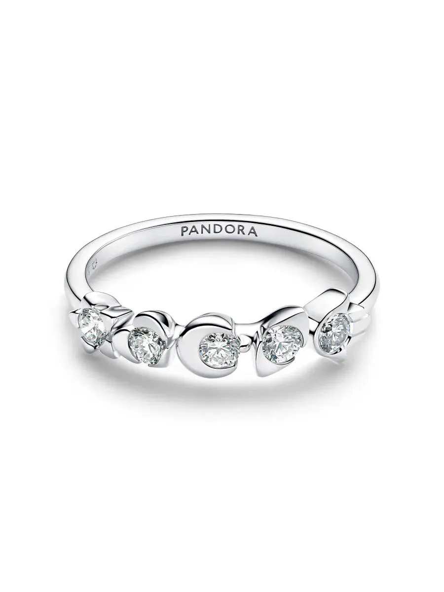 Кольцо полуобруч Talisman Sterling Silver Lab-Grown Diamond Symbols Pandora — изображение 2 из 3, оттенок прозрачный