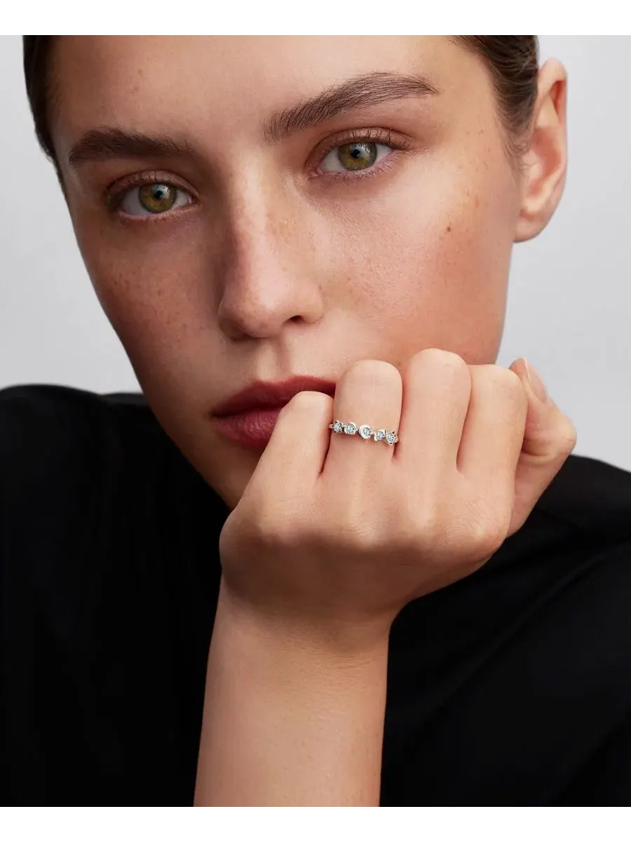 Кольцо полуобруч Talisman Sterling Silver Lab-Grown Diamond Symbols Pandora — изображение 3 из 3, оттенок прозрачный