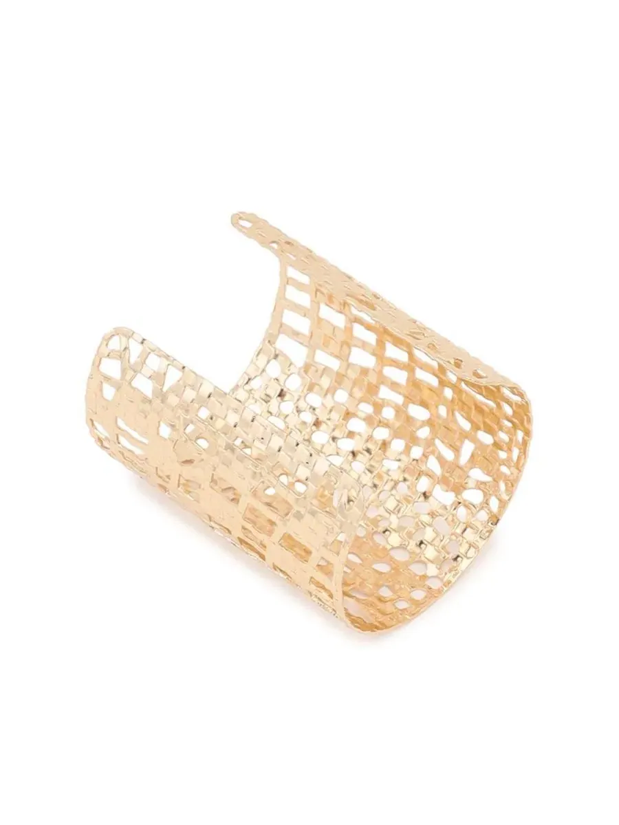 Металлический браслет-манжета Metallic Statement Cuff SOHI — изображение 4 из 5, оттенок золото