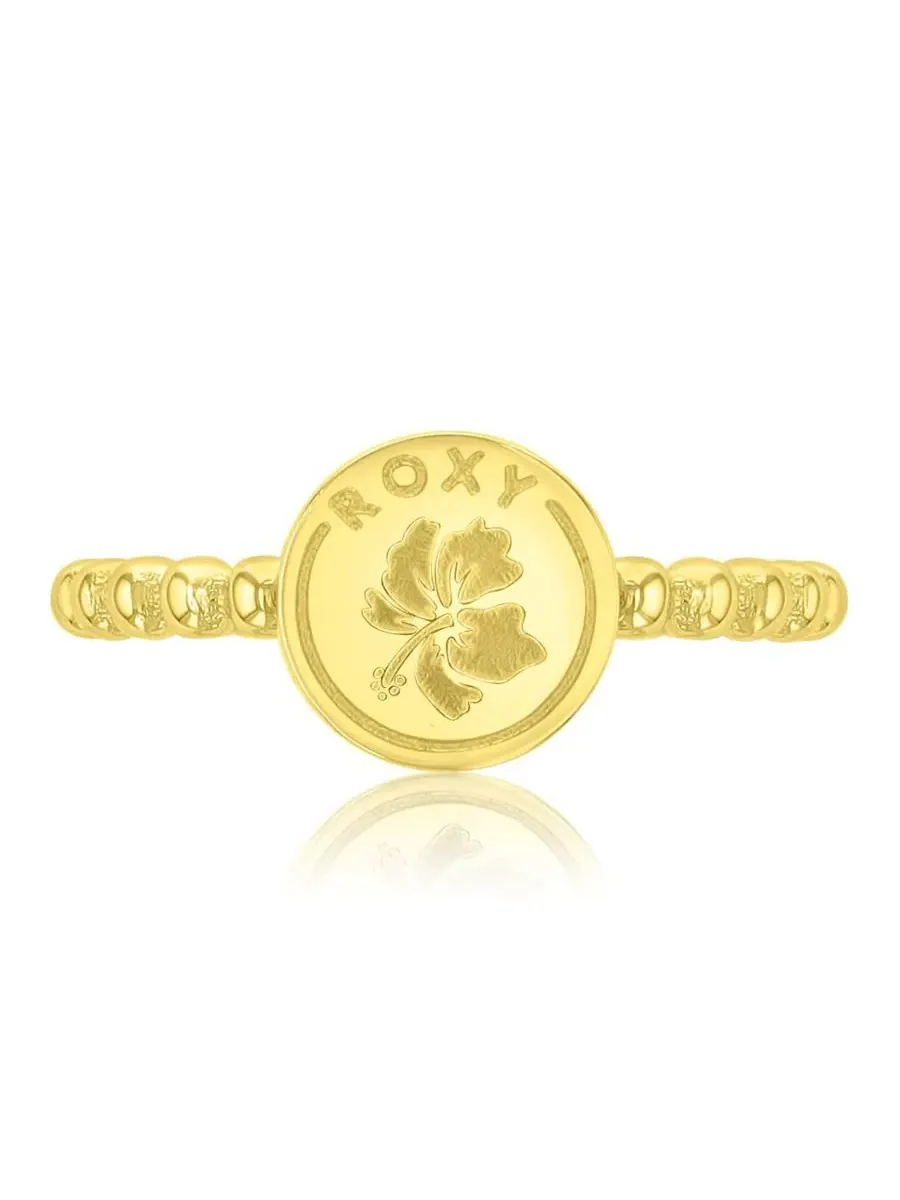 Водонепроницаемое кольцо с бусинами из желтого гибискуса Roxy — изображение 1 из 5, оттенок золото