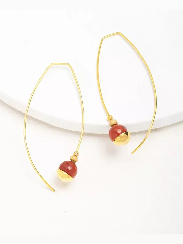 Серьги-Подвески Oyana, покрытые 18-каратным золотом Nectar Nectar New York — изображение 2 из 4