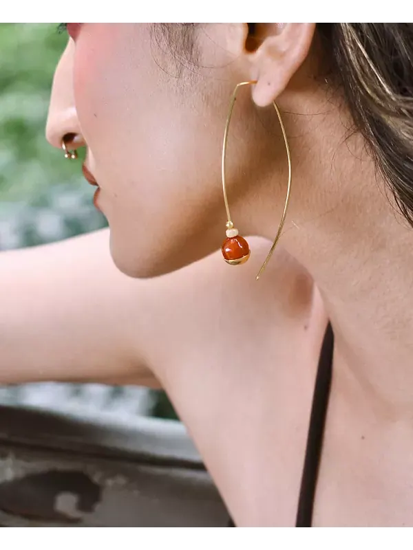Серьги-Подвески Oyana, покрытые 18-каратным золотом Nectar Nectar New York — изображение 4 из 4
