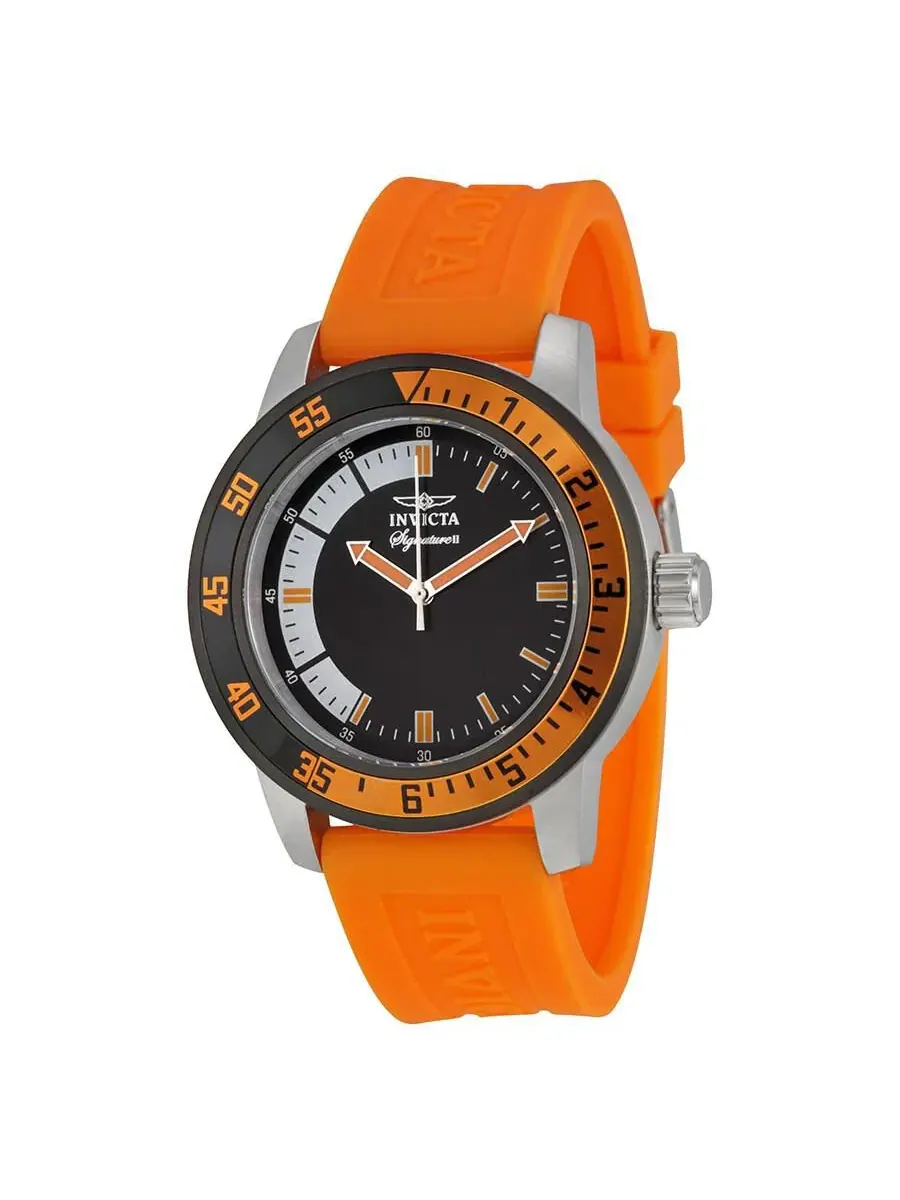 Мужские часы Signature II с кварцевым механизмом, черным циферблатом Invicta