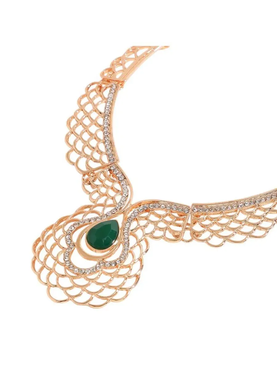 Ювелирный набор с камнями Gold Plated Stones Jewellery Set SOHI — изображение 6 из 9, оттенок золото