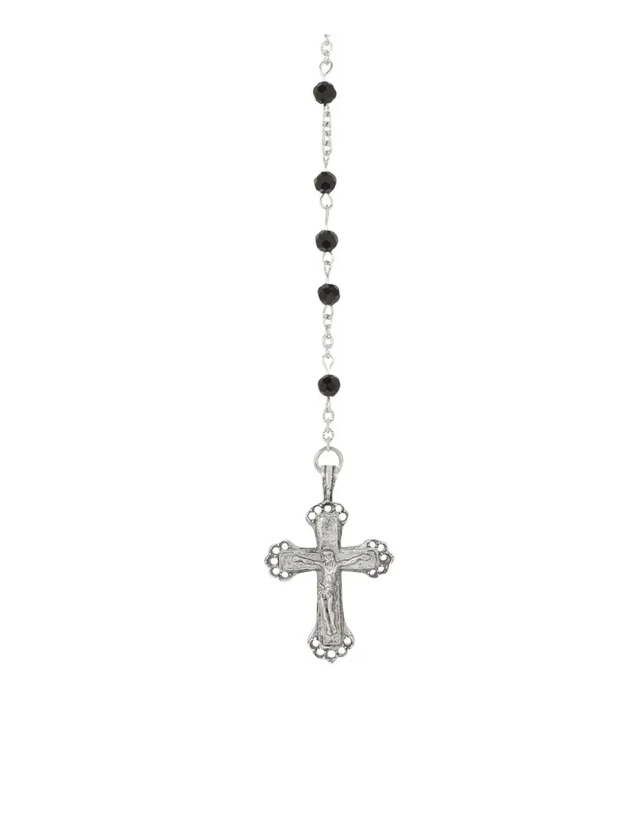 Оловянные четки с черными бусинами в виде Девы Марии Symbols Of Faith — изображение 3 из 3, оттенок черный