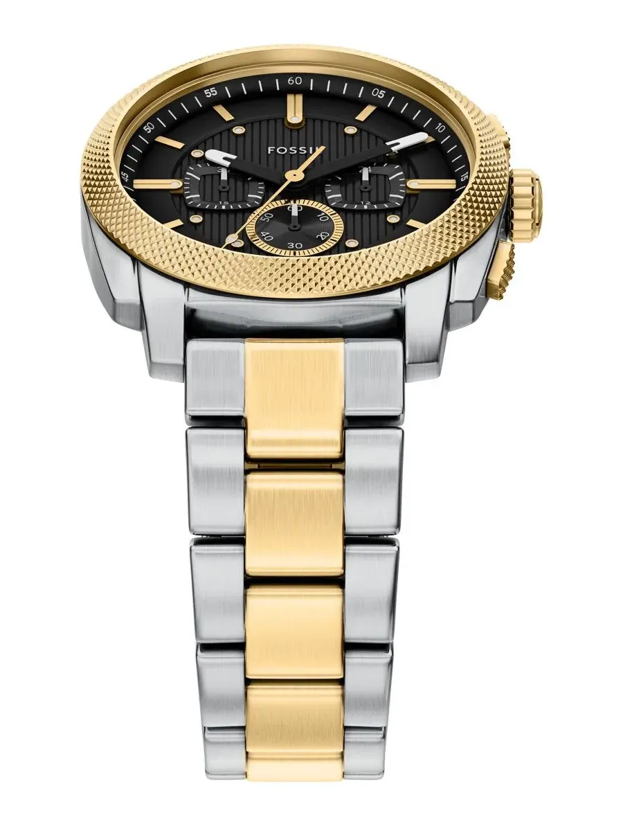 Мужские часы Machine Chronograph из двухцветной нержавеющей стали, 44 мм Fossil — изображение 5 из 7, оттенок мульти