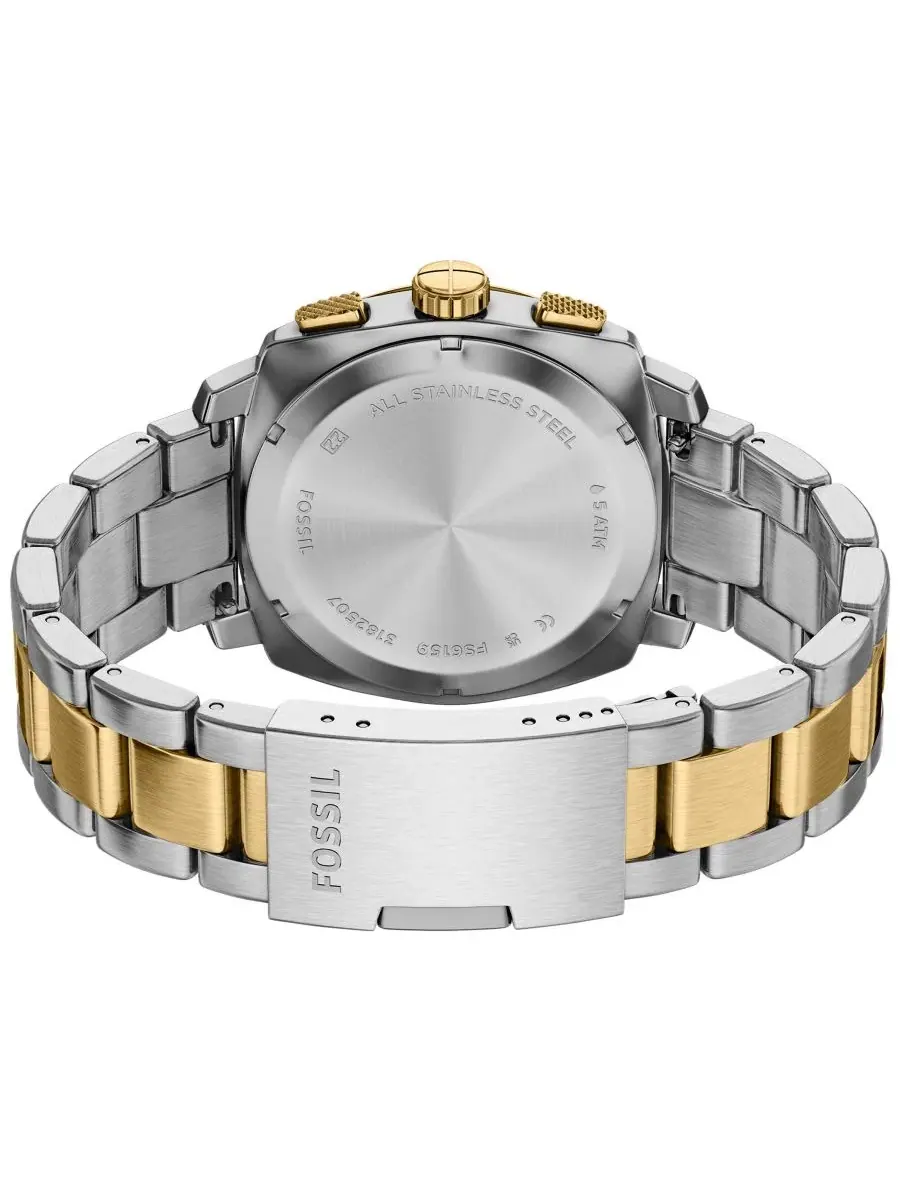 Мужские часы Machine Chronograph из двухцветной нержавеющей стали, 44 мм Fossil — изображение 6 из 7, оттенок мульти