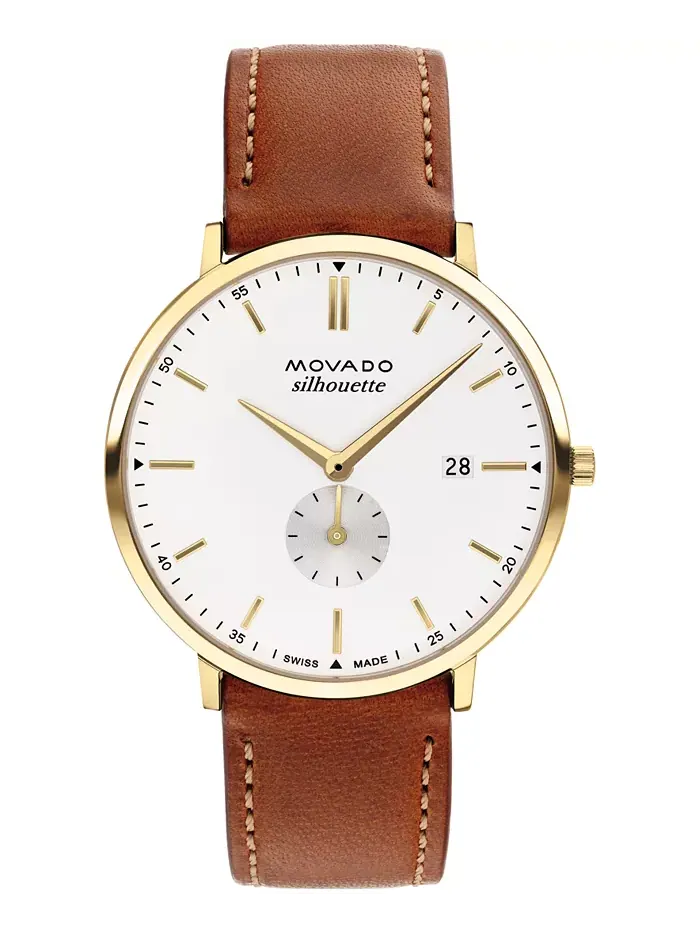 Мужские часы Heritage Silhouette с кварцевым механизмом Swiss Quartz, ремешок из натуральной кожи — изображение 1 из 3