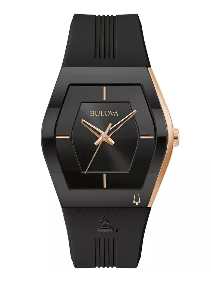 Мужские часы Latin Grammy, черный силиконовый ремешок, 40,5 мм Bulova — изображение 1 из 5