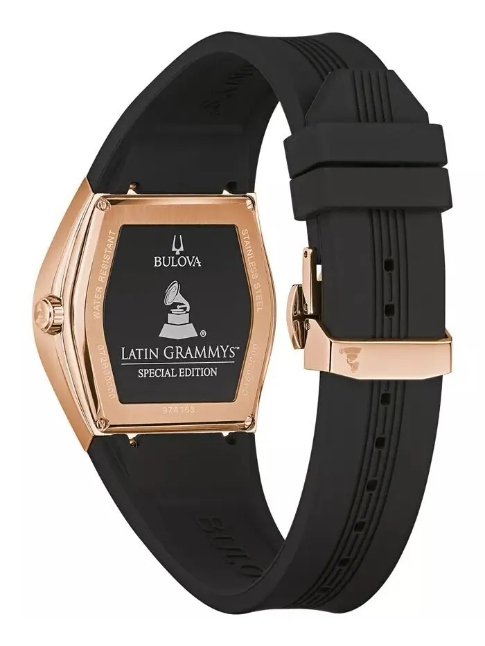 Мужские часы Latin Grammy, черный силиконовый ремешок, 40,5 мм Bulova — изображение 3 из 5