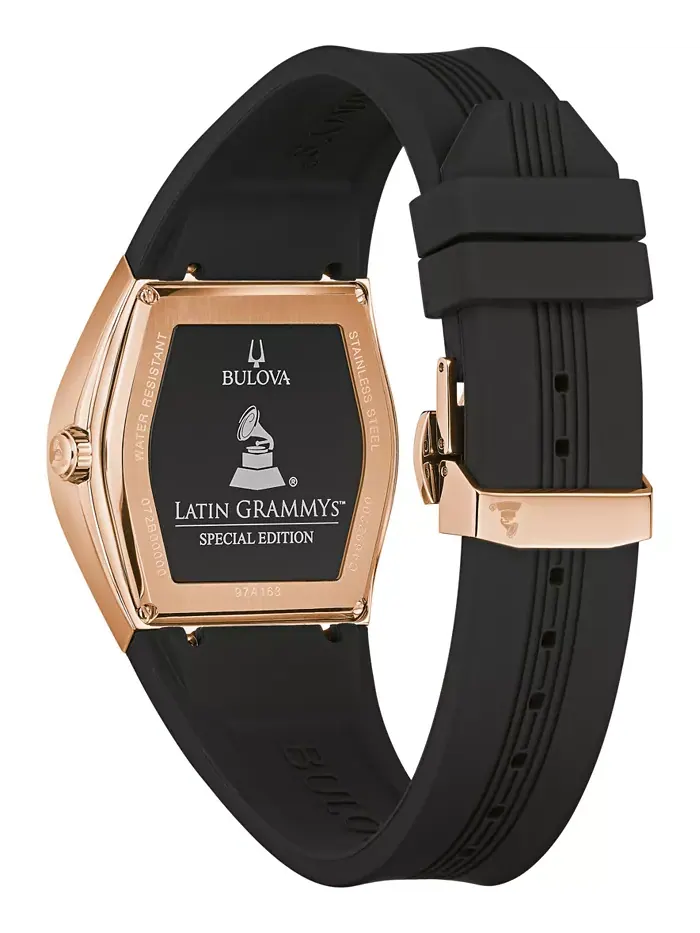 Мужские часы Latin Grammy с черным силиконовым ремешком, 40.5 мм Bulova — изображение 3 из 5