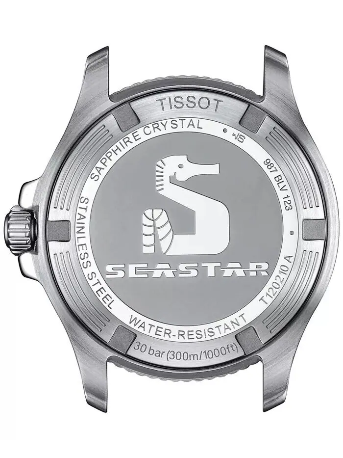 Женские швейцарские часы Seastar 1000 с двухцветным браслетом из нержавеющей стали, 36 мм Tissot — изображение 3 из 5