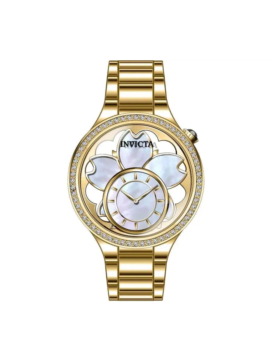 Женские часы Wildflower с перламутровым циферблатом и металлическим браслетом Invicta — изображение 3 из 3, оттенок золото