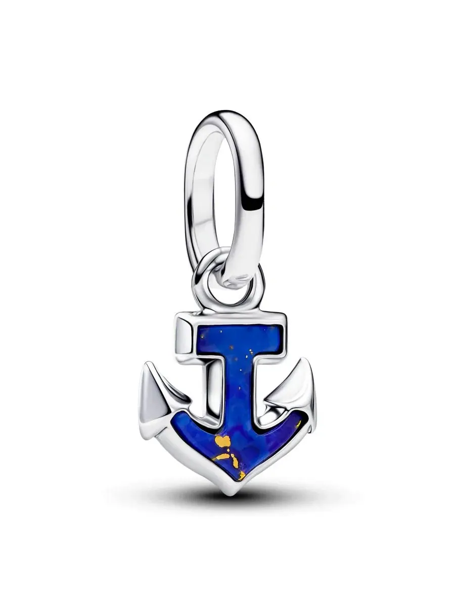 Подвеска-шарм с якорем Blue Anchor Mini Dangle Charm Pandora — изображение 1 из 4, оттенок серебристый