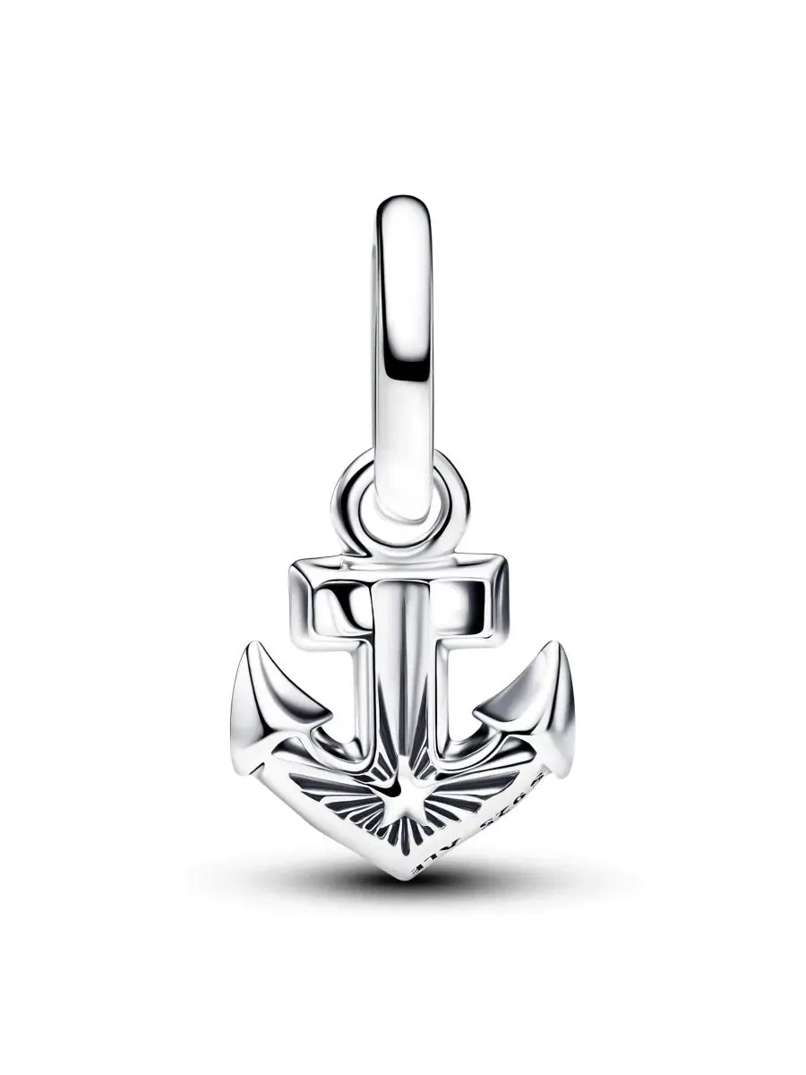 Подвеска-шарм с якорем Blue Anchor Mini Dangle Charm Pandora — изображение 2 из 4, оттенок серебристый
