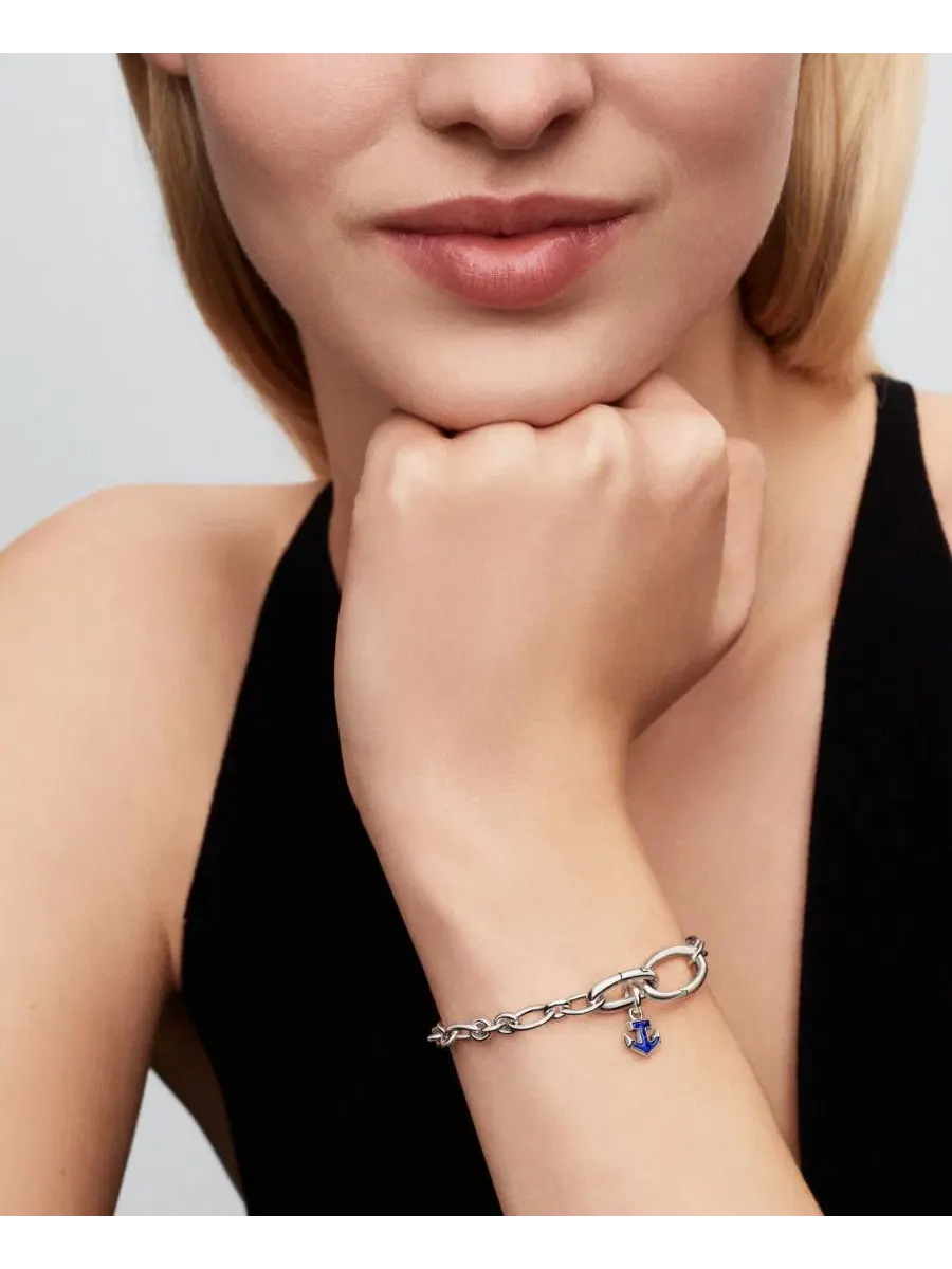 Подвеска-шарм с якорем Blue Anchor Mini Dangle Charm Pandora — изображение 4 из 4, оттенок серебристый