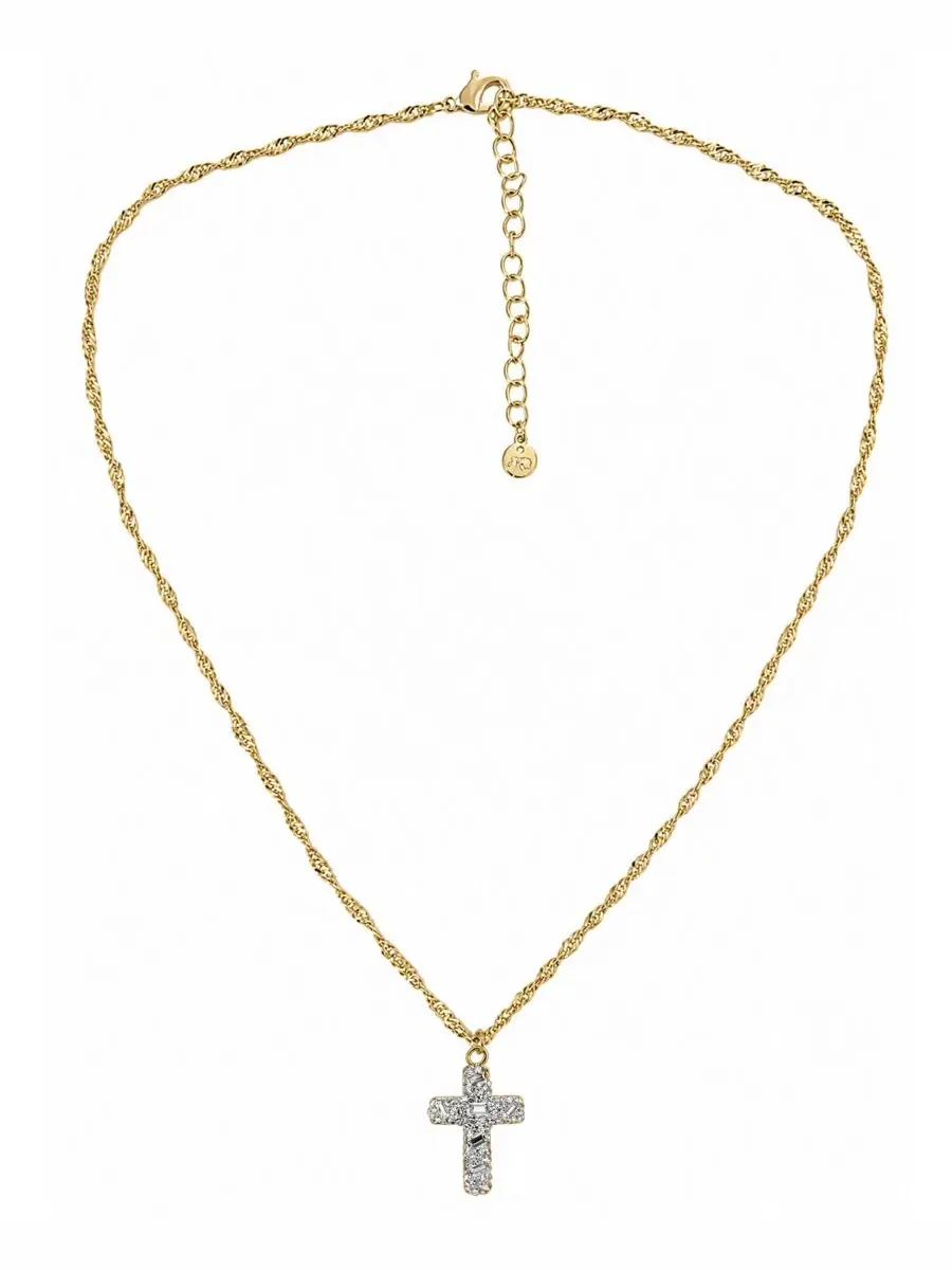 Кулон-крест с кристаллами, модель Cross Pendant And Now This — изображение 3 из 5, оттенок золото