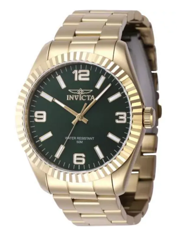 Мужские кварцевые часы Invicta 47459 с тремя стрелками и зеленым циферблатом