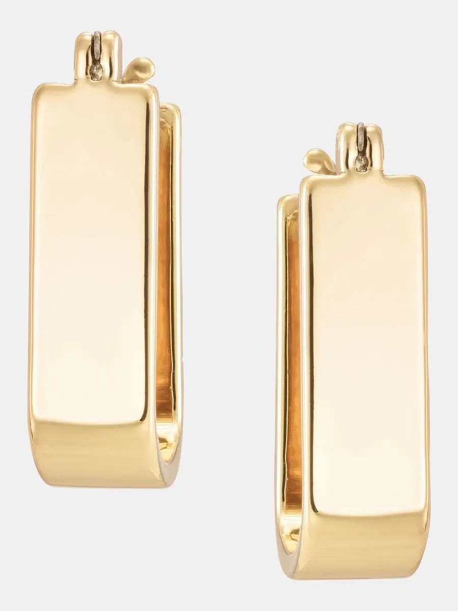 Серьги-кольца золотистого цвета Lauren Ralph Lauren — изображение 1 из 4, оттенок золото
